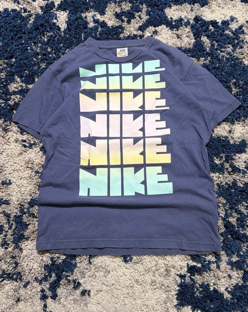 Nike Sportswear Y2K Limited Issue NBG-78 Script Logo Double Sided Tee Shirt - L